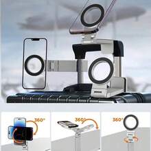 Foldable Magnetic Phone Ring Light Stand, Clip-On Phone Holder Suitable For Live Streaming, Adjustable Phone Holder For Video Calls, Makeup, Vlogging, Compatible With IPhone And Android Phones - Multiple Styles - View 4