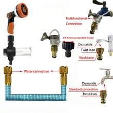 柔性可伸缩灌溉软管，带喷枪和通用接头的神奇花园软管，高压，汽车清洁工具，带可调节控制阀的植物浇水系统，浇水喷头，园艺和草坪用品 - B - 查看 7