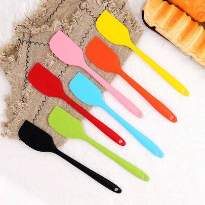 1/3/5pcs Silicone Spatula, Mini Cream Cake Spatula, Baking Tools, Kitchen Supplies, High Temperature Resistant Baking Spatula, Mixing Baking Tools - Suitable For Cooking, Baking And Spreading - Festive Party Birthday Cake Baking Tools,Silicone Spatulas, Small Rubber Spatula With Solid Stainless Steel Core One Piece Design Heat Resistant Non-Stick Flexible Scrapers For Mixing Cooking Baking,