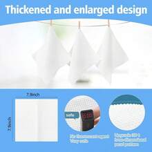 100 Count Disposable Face Towel,Thickening Ultra Soft Washcloths,Facial Cotton Tissue,Lint-Free Cotton Dry Wipes Multi-Purpose For Skin Care,Make-Up Wipes,Face Wipes And Facial Cleansing - White - View 5