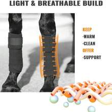 4pcs Purple Cotton Horse Leg Wraps, Equestrian Training Bandages, Prevent Swelling - Training & Competition - View 5