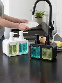 1个双头按压瓶，可重复灌装，适用于洗手液、洗发水、沐浴露、润肤露、洗衣液、洗洁精 - 多色 - 查看 11