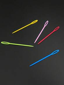 9cm Colorful Plastic Large Eye Needle, For Hands, DIY Knitting Needle For Cross Stitch, Sweater Sewing - Colored Plastic  Pins - View 2