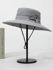New Summer Men's Sun Hat Bucket Hat Outdoor Sun Protection Hat Breathable Wide Brim Hat Hiking Hat Fishing Hat Fashion Solid Color Casual Polyester Sun Hat, Spring/Summer, Beach, Holiday - Hat - View 5