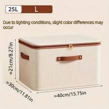 1 Hộp đựng đồ vải lanh gấp gọn dung tích lớn (Khóa kéo đôi + Tay cầm giả da) - Giỏ đựng đồ dưới gầm giường, thích hợp để đựng quần áo, ga trải giường và túi chuyển nhà. Thiết kế gấp gọn hiện đại với nắp đậy, dung tích lớn, tiết kiệm không gian trong phòng ngủ, ký túc xá và tủ quần áo. - Nhiều màu - Xem 10