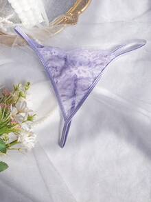 3pcs Lavender Lace Women's Lingerie Set - Mauve Purple - View 9