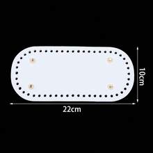 1pc PU Leather Bag Bottom For Crochet, Long Knitting Crochet Bags Bottom Shaper Pad Multi-Colored Hand-Woven Bag Cushion Base With Holes For DIY Handbag Shoulder Bags Purse Making - White - View 11