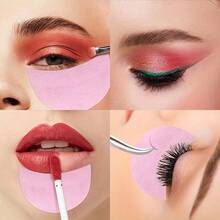 100pcs/1set,Eyeshadow Adhesive Tape Set, - Non-Woven Makeup Protective Film For Applying Eyeshadow, Eyeliner, Mascara, And Lipstick, Eyelash Extension Tools - Pink - View 2