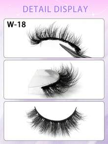 ENCHUW 5 Pairs Fluffy Lashes Dramatic False Eyelashes Volumized Curling Three-Dimensional Fake Eyelashes Suitable For Parties - Black - View 3