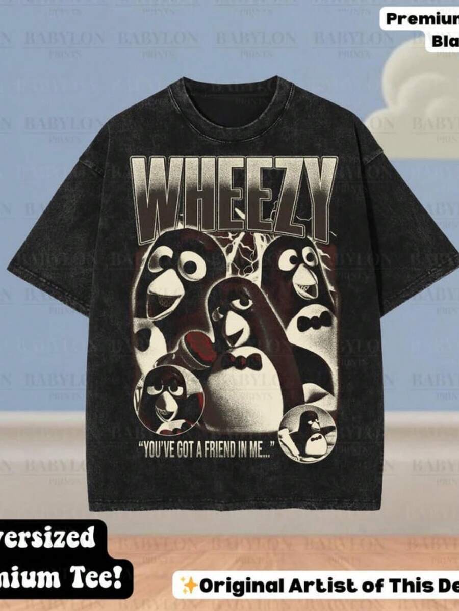 Oversized Wheezy T-Shirt Shirt, Disneyland Shirt, Cute Disneyworld Shir, You've Got A Friend In Me Shirt.Jpg - 黑色 - 查看 1