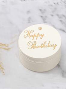 1set(100pcs)-Birthday Circular Paper Cards, Birthday Party Gift Hanging Cards, Cake Gift Cards, Gift Packaging Card Labels And Hemp Rope, Birthday Supplies, Special Decorations, Hanging Decorations For Gift Boxes - Multicolor - View 4