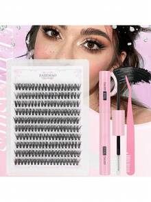 Lash Lash Clusters Premade Fans Soft Band Russian Curl 100P Classic Eyelash Extensions C D Style 8-18mm Length Fluffy Hair Easy Dress Beauty Lash Clusters,Eye Lash Clusters,Individual Eyelashes,Lashes,Lashes - Bộ vest đen - Xem 4