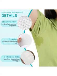Pack Sports Sweat Absorbing Pads, Ultra-Thin Breathable Invisible Sweat Absorber, Unisex Underarm Pads, Comfortable Odorless Sweat Proof, Sweat Absorbing Pads (5.1" X 3.5") - Multiple Styles - View 6