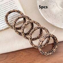 5/10/15件套女士时尚高弹力豹纹发圈，复古马尾发髻发圈，百搭日常发饰 - 皮筋 - 查看 11