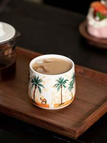 1/2/4件套陶瓷森林骆驼咖啡杯，家用客用茶杯，功夫茶杯，咖啡杯，意式浓缩咖啡杯，品茶杯，红茶杯，茶道杯，礼品杯，饮具 - 彩色 - 查看 4