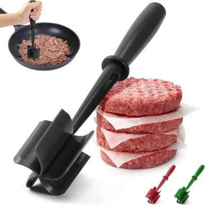 Heat-Resistant Meat Masher, Suitable For Beef And Hamburger Meat, 5-Blade Meat Crushing And Mincing Tool, Multipurpose Mixing And Chopping Kitchen Utensil, Suitable For Home And Kitchen