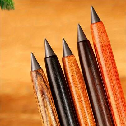 51/11/1pc Solid Wood Eternal Pencils - HB Lead, No Sharpening Required, Durable And Less Likely To Break, Suitable For Students, Perfect Forg And Sketching, Multiple Wood Colors