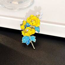 1枚优雅牡丹花胸针，日常佩戴时尚配饰 - 彩色 - 查看 14