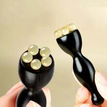 1 dụng cụ Zhu Que Sanzhuo, dụng cụ massage mắt bằng gỗ đàn hương và hạt sen, que massage, que massage bấm huyệt mặt. - nhiều màu - Xem 5