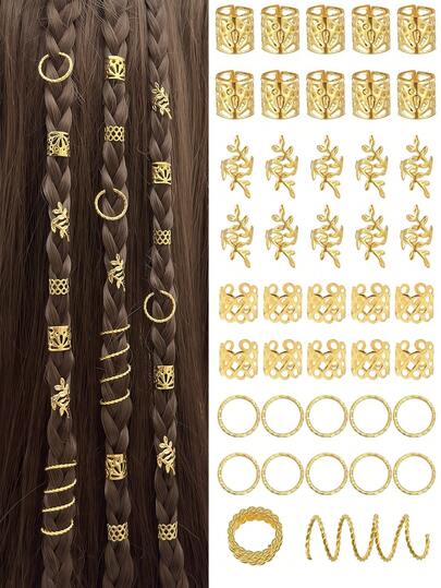 42pcs Multi-Shape Stretchy Hair Ties - Adjustable Alloy Hair Clips, Suitable For Braids, Women Hair Accessories