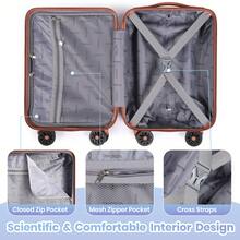 Carry-On Luggage Lightweight ABS Hard Shell Cabin Suitcase With Removable Wheels 16 Inch Travel Trolley Case-Beige - Rice Palm - View 4