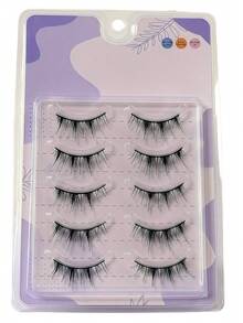 5 Pairs Wispy Cartoon Fairy Lashes, Natural Air-Feeling Black Line Lashes - View 9
