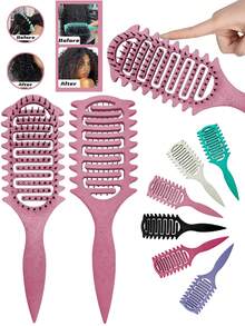 New Upgraded Curling Hair Brush, Featuring Special Bristle Design Specifically For Curly Hair, Suitable For Both Men And Women, Easily Create Curly Hairstyles, Reduces Pulling And Hair Separation, An Essential Hairdressing Tool, Comb, Hair Care Product And Accessory For Salons, Beauty Parlors And Travels. - Multicolor - View 10