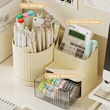 1 pieza Caja organizadora de escritorio para artículos de papelería y cosméticos - Conjuntos - Ver 6