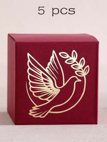5 hộp quà hình chim bồ câu cao cấp dành cho tín ngưỡng Cơ đốc giáo, thiết kế cành ô liu dập nổi mạ vàng, hộp đựng kẹo mini thích hợp cho các sự kiện tôn giáo. - Nhiều màu - Xem 7