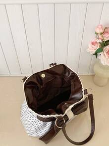 复古风、高端时尚精致的2026新款多功能大容量女士日常休闲斜挎包 - 白色 - 查看 10