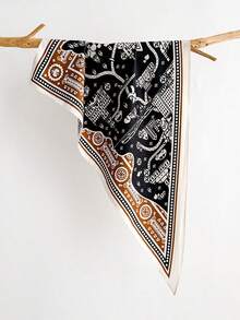 1pc Vintage City Map Print Triangle Scarf Wraps Soft Silky Feel All Season Spring, Summer, Autumn And Winter Shawl And Wraps Suitable For Daily Outings Travel Wedding Party Balls Banquets Bridesmaid Headscarfs Women Accessories,Beach,Holiday - Multicolor - View 13