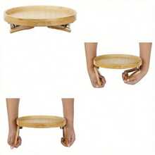 Sofa Tray Table Sofa Armrest Clip-On Tray Natural Bamboo Sofa Tray Practical TV Snack Tray For Remote Control Coffee Snacks - 木製的 - 查看 11
