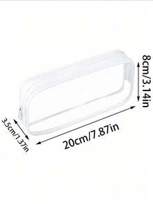 1个夏季透明铅笔盒，透明考试铅笔盒，防水PVC拉链化妆品收纳袋，旅行行李袋，化妆包（白色），返校季，学习用品 - 單件 - 查看 9