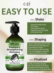 C-ZI 迷迭香强韧洗发露，草本精华强健发根，深层滋养，重现秀发光泽，300毫升/10.144液盎司 - 300毫升 - 查看 6