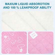 1pc Washable Cotton Pad For Incontinence, Designed To Protect Mattresses From Leaks, Suitable For Seniors, Teenagers, And During Menstruation. Available In Various Sizes And Colors, It Is An Easy-Care Essential For Home Care - Pink - View 3