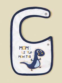 5pcs U-Shaped Rectangular Bibs, Eating Bibs, Drool Bibs, Unisex Cartoon Design, Soft & Comfortable - Multicolor - View 2