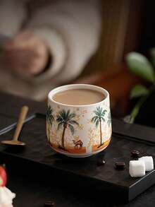 1/2/4件套陶瓷森林骆驼咖啡杯，家用客用茶杯，功夫茶杯，咖啡杯，意式浓缩咖啡杯，品茶杯，红茶杯，茶道杯，礼品杯，饮具 - 彩色 - 查看 3