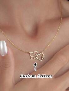 1 chiếc dây chuyền chữ cái hình trái tim đôi tùy chỉnh, dây chuyền thép không gỉ, chữ cái có thể tùy chỉnh, trang sức cặp đôi cá nhân hóa, dây chuyền chữ cái tùy chỉnh, dây chuyền cưới, dây chuyền đính hôn, quà tặng tùy chỉnh, quà tặng chữ cái cá nhân hóa, quà tặng ngày Valentine, quà tặng Ramadan, quà tặng ngày của Mẹ, quà tặng sinh nhật, quà tặng kỷ niệm, quà tặng lễ hội âm nhạc, quà tặng cá nhân hóa - Nhiều màu - Xem 2