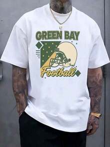 Camiseta de moda de nueva temporada de primavera y verano para la calle 100% Algodón - Green Bay  S-XXXL Camiseta del equipo de fútbol Green Bay , Camiseta con estampado gráfico de los Green Bay , Camiseta deportiva de ocio para hombres y mujeres, Camiseta con diseño único de los Green Bay Football, Unisex para adultos, Regalo para fans. - Negro 7 - Ver 12