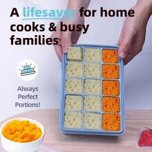 Silicone Freezer Molds Set With 1 Tbsp, 2 Tbsp, 1/2, And 1 Cup Silicone Freezer Trays With Lids - Meal Prep And Kitchen Essentials Bundle (Blue 4 Pack) - 查看 7