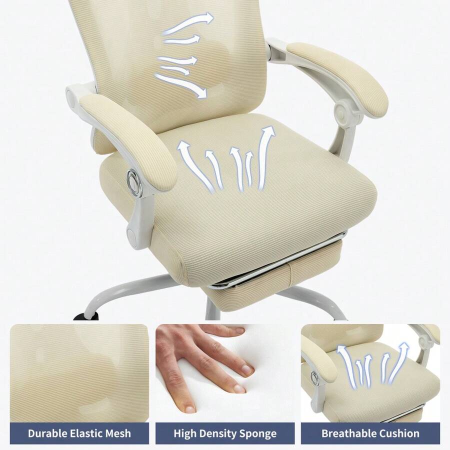 Home Office Chairs - White-framed Rice Net - View 1