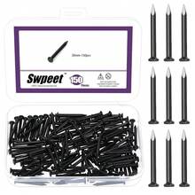 150Pcs 1-1/4\ Black Hardware Nails Assortment Kit, Steel Nail, 2.8x30mm Galvanized Nails, Small Nails, Finishing Nails, Wall Nails, Wood Nails, Nails For Concrete Brick - 30毫米 - 查看 1