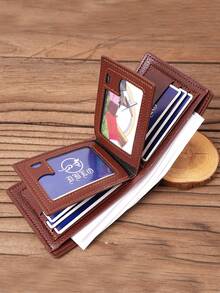 New Men's Wallet With 8 Card Slots, High-End Bifold Wallet, Short Style PU Leather Card Case, Travel ID Holder, Card Holder, Men's Wallet, Ticket Holder - Multicolor - View 5