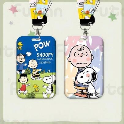 SNOOPY 1pc Cartoon  Student Card Set Bus Carmen No Meal Card Work ID Card Set Kindergarten Shuttle Card Set, Perfect Small Gift For Fans, Family, And Friends, Girls' Day Gift White Valentine's Day Gift Easter Gift Graduation Season Commemorative Gift[Stochastic Style]