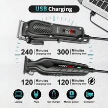 Bộ 2 máy cắt tóc điện, máy tỉa tóc không dây dành cho nam, màn hình LED kỹ thuật số, sạc USB, hoạt động mượt mà với nhiều phụ kiện cắt tóc, người bạn đồng hành lý tưởng. - Xem 4