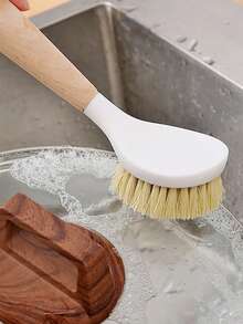 1pc Pot Brush, Household Dishwashing Brush, Non-Scratch Pot Cleaning Brush, Long Handle Kitchen Brush, Oil-Absorbing Pot Brush, Descaling - A - View 1