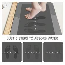 AVXLRQ [Quick-Drying, Non-Slip Bath Mat] Quick-Drying, Non-Slip And Highly Absorbent Bath Mat – Elegant, Textured Design, Suitable For Bathrooms And Kitchens. - Blue - View 6