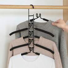 5pcs Metal Thick Space-Saving Hangers, 5-In-1 Multi-Layer Design With Non-Slip Foam Pads, Suitable For Coats, Sweaters, Suits And T-Shirts - View 7