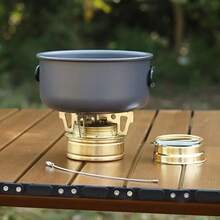 1 bếp cồn mini cầm tay, chịu nhiệt, khung thép không gỉ, bền và nhỏ gọn, có nắp đậy kín, thích hợp cho cắm trại, du lịch bụi, leo núi, dã ngoại và các hoạt động ngoài trời. - Nhiều màu - Xem 5