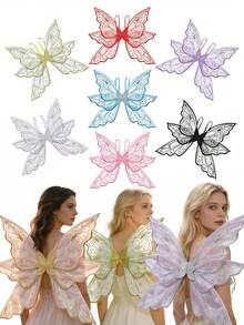 Large Shiny Transparent Fairy Wings For Adults, Butterfly Fairy Halloween Costume, Angel Wings - Multicolor - View 4